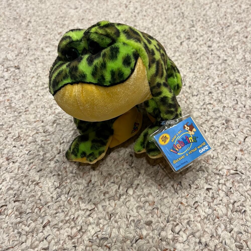 NWT Ganz Webkins Bullfrog Stuffed Animal 7 inch Sealed Code
